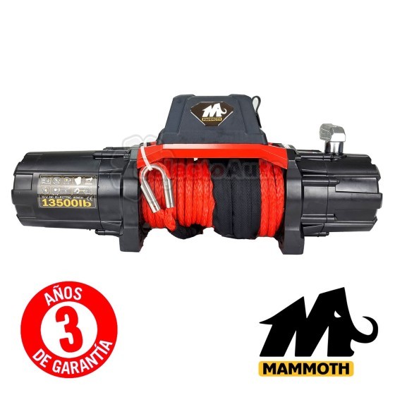 WINCH 4X4 MAMMOTH 13.500Lbs 6.126kg 12v CABLE SINTETICO + KIT ACCESORIOS