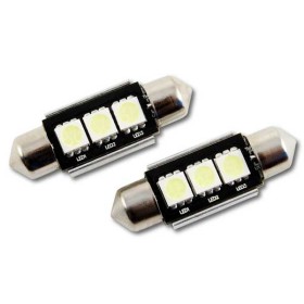 2 x BOMBILLA BLANCA PLAFONIER 3 LEDS 36MM SMD CAN-BUS